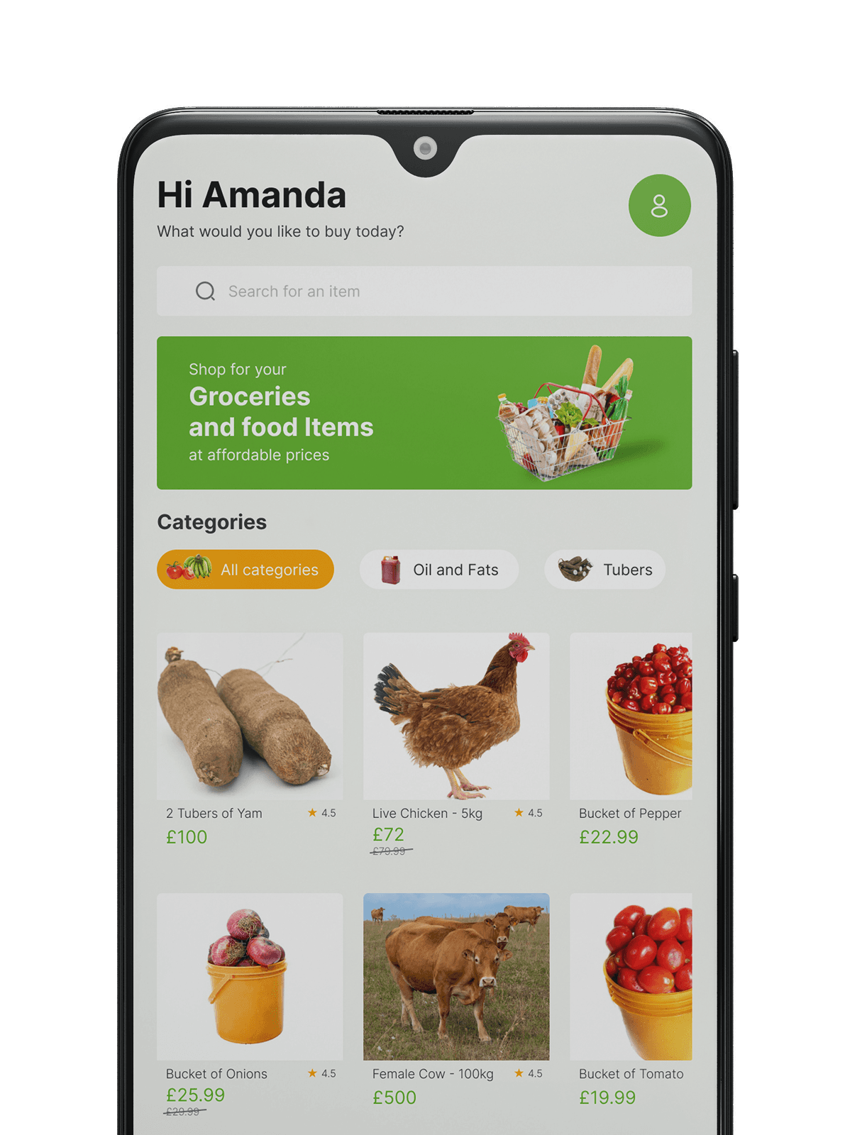 Mobile application screenshot